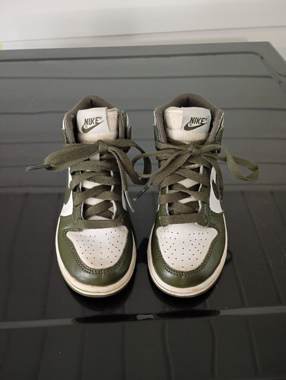 Nike Kids Green and White High-Top Sneakers